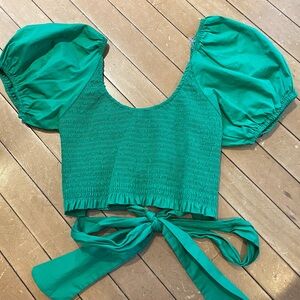 Altar'd State green tie blouse